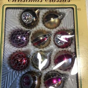 Vintage Hand Decorated Glass Ornaments